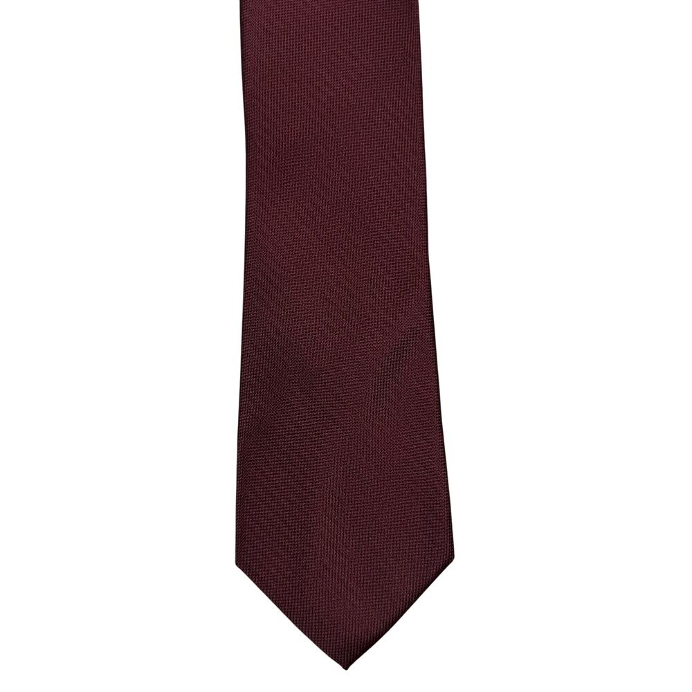 Bespoke Mens Necktie and Handkerchief Set Dark Red 3x60 NWT